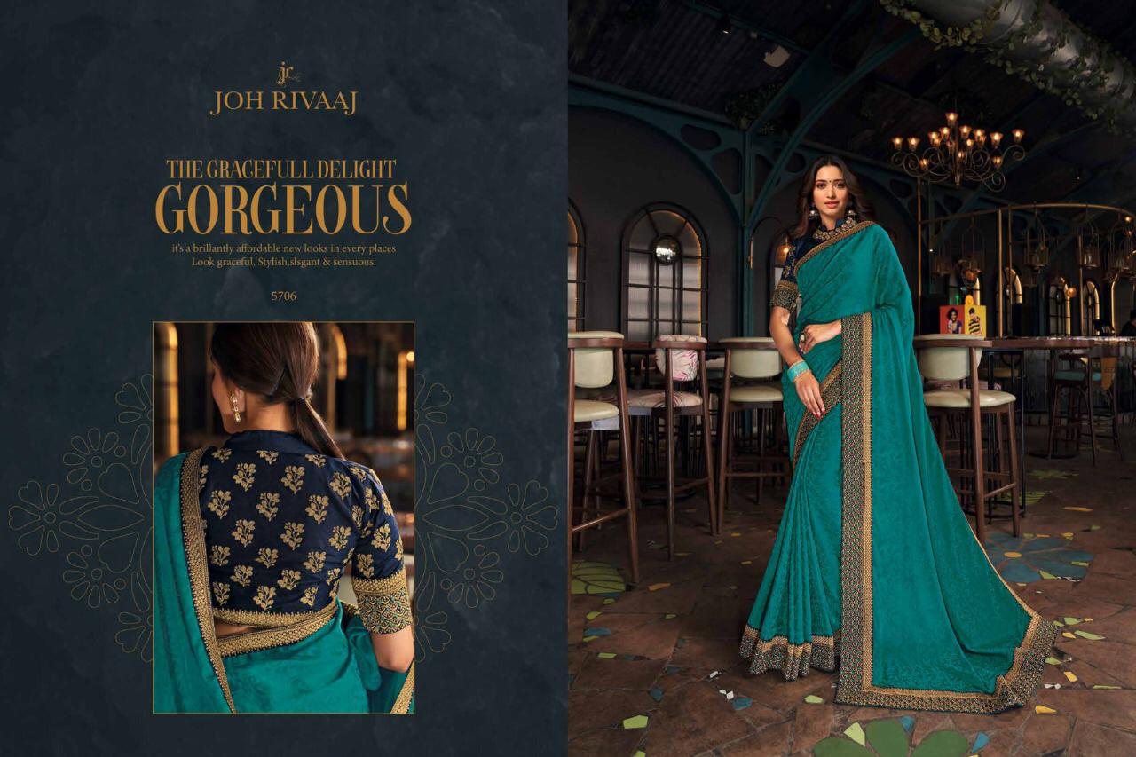 Joh Rivaaj 5701 Fancy Wedding Wear Heavy Latest Designer Embroidery Saree